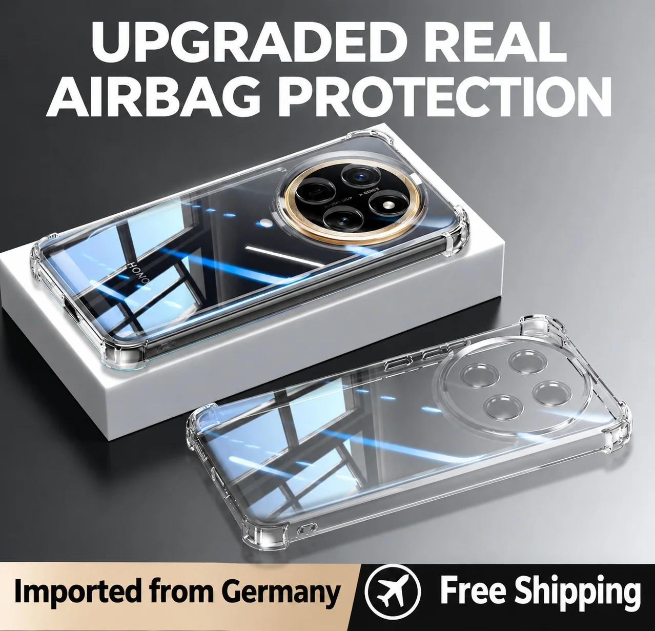 Durable Silicone Shockproof Clear Phone Case with Airbag Corners
