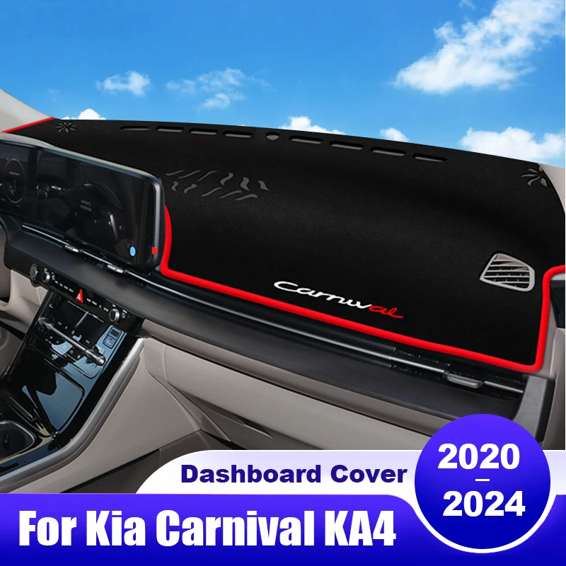 For Kia Sedona Carnival KA4 2020 2021 2022 2023 2024 Car Dashboard Cover Dash Mat Sun Shade Non