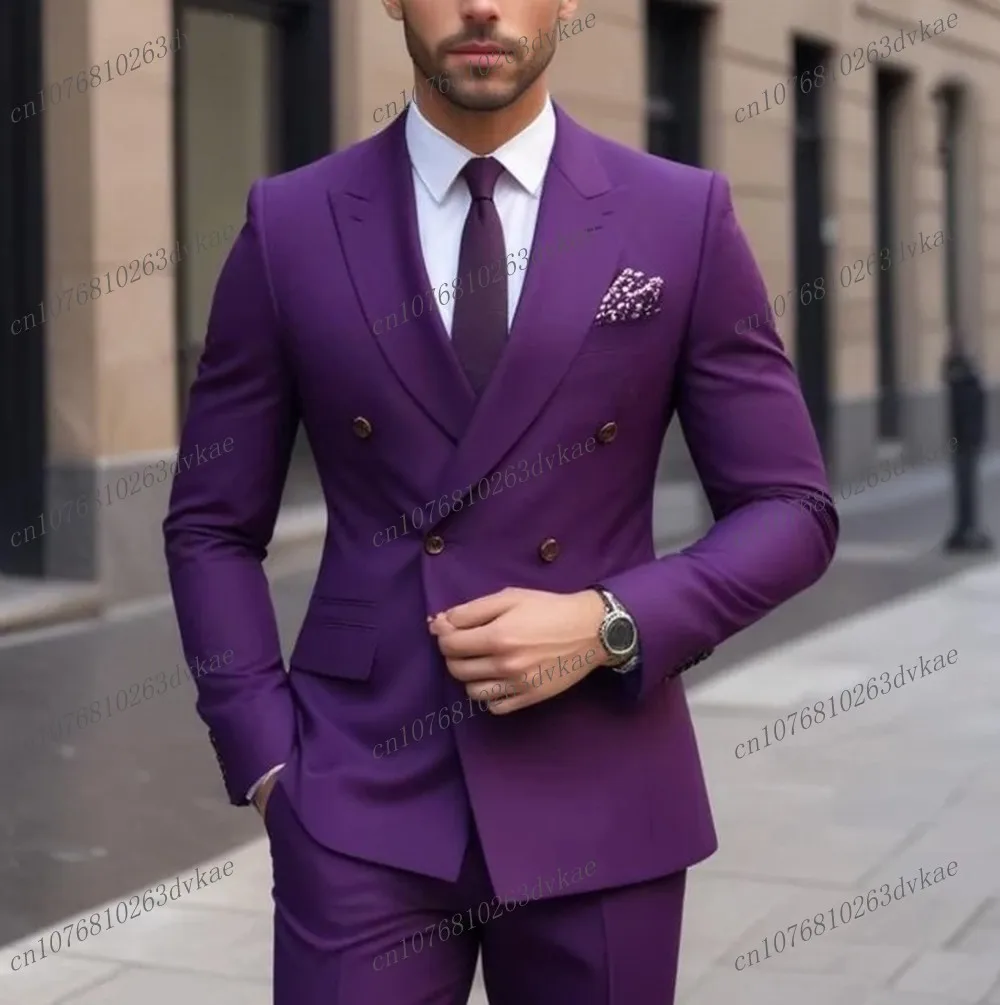 Fashion Dark Green Business Men Suit Groom Groomsman Wedding Party Prom Formal Occasion Tuxedos 2 Piece Set Blazer Pants