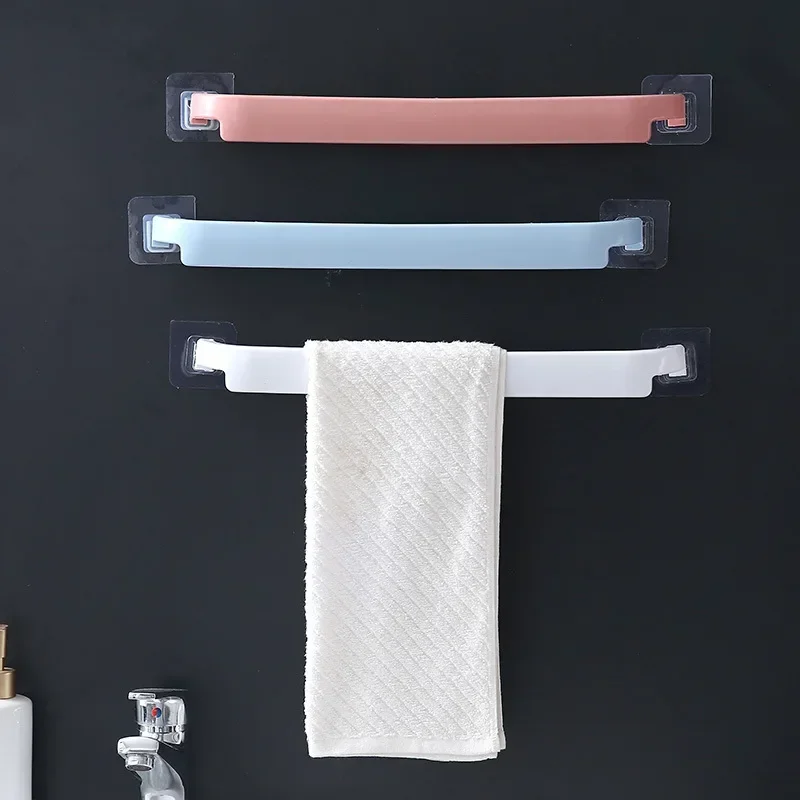 

Towel Bar Perforation-free Bathroom Extended Bathroom Cool Double Pole Wall Hanging Towel Rack Toilet Single Pole Slipper Bar