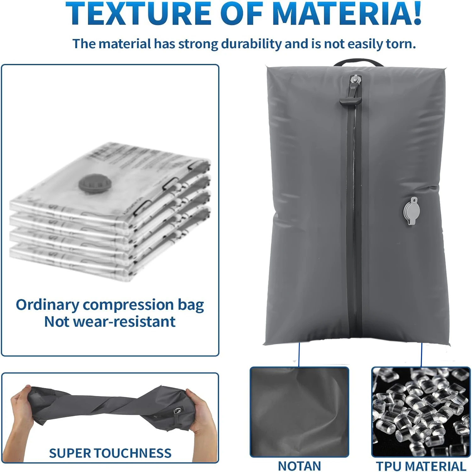 Vacuum Bag for  Reusable Compression Suitcases and Backpack Space Saver Airback Vacpack 5