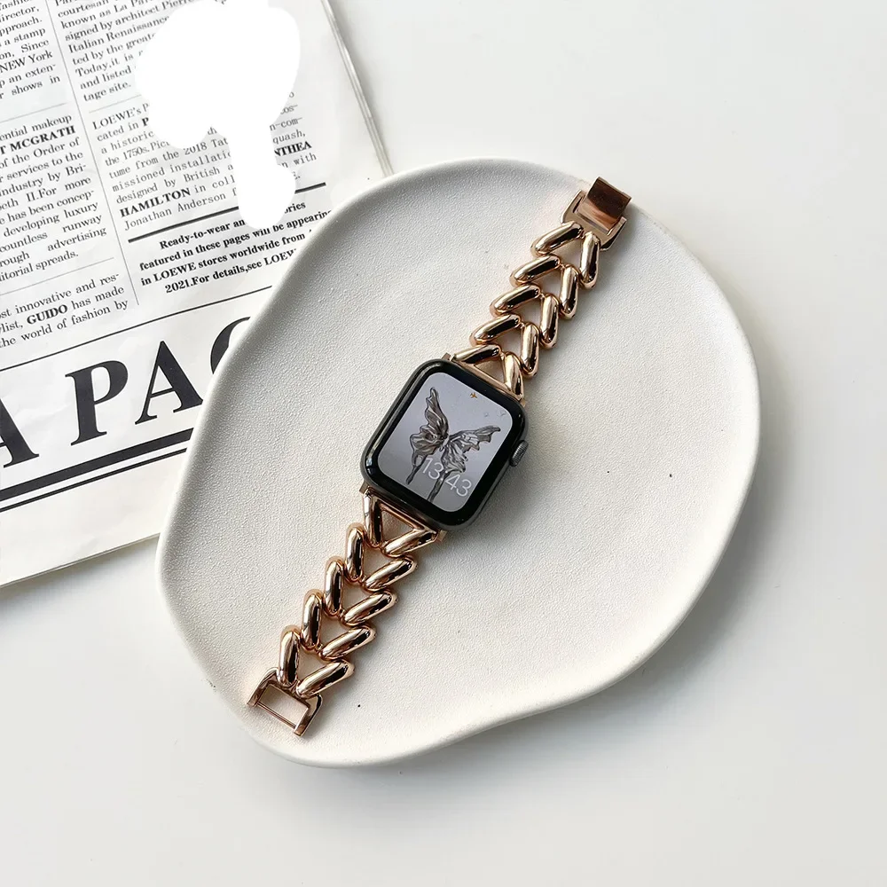 Elegant Metal Strap for Apple Watch – Premium Women's Watchband Bracelet