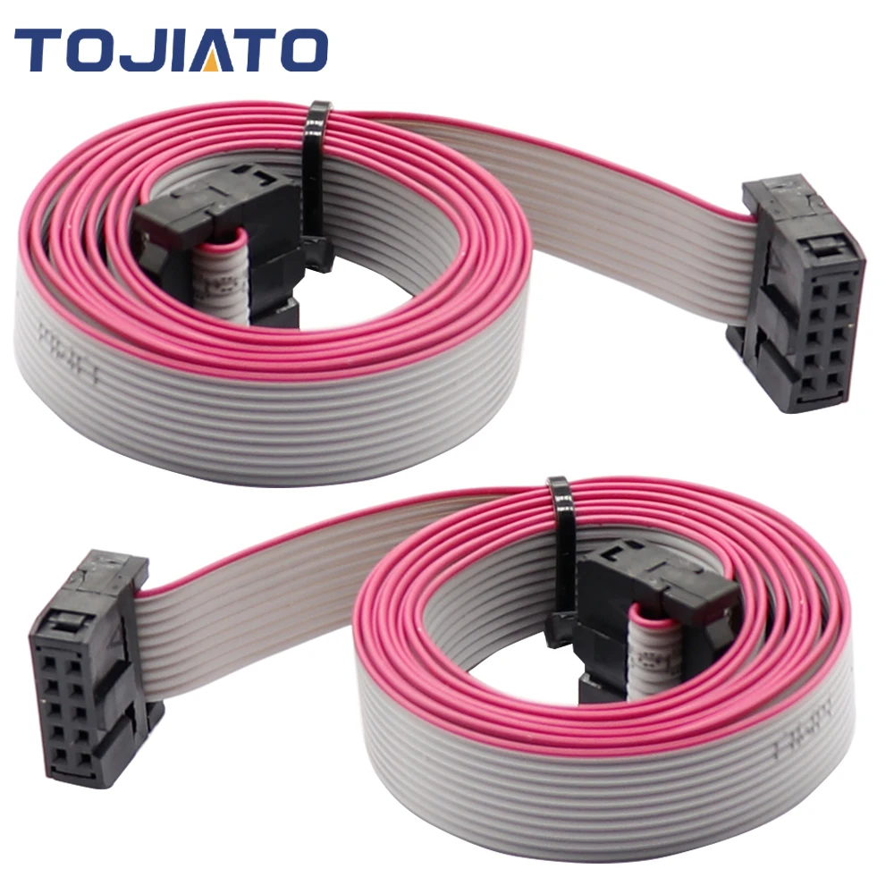 

2pcs 10/20/30/50/100cm 10Pin Flat Ribbon Cable 2.54mm Pitch 2 Row Female to Female Wires IDC Ribbon 3D Printer Display Connector