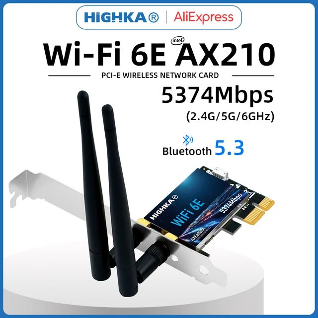 WiFi 6E Ax210 PCI Express carte réseau Intel AX210NGW Bluetooth