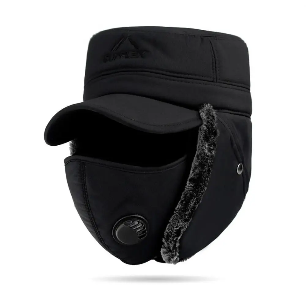 Adjustable Windproof Winter Men Bomber Hat Winter Ski Mask Sports Outdoors Thick Balaclava Cotton Fur Earflap Hat