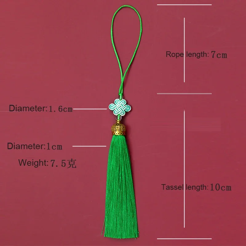 10pcs Tassels 합금 짠 중국어 매듭 폴리 에스터 술 펜던트 액세서리 술 DIY 매력 보석 만들기 가방 의류 장식
