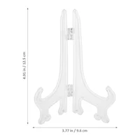 12 Pcs Transparent Hanging Rack Tea Cake Plastic Display Stand Acrylic Fold Easels Plate Holders Dish 2