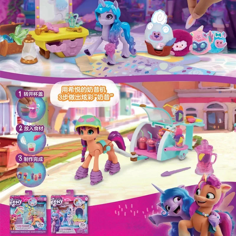 

Hasbro My Little Pony Sparkling Scenes Set Sunny Starscout Mix Make Izzy Moonbow Critter Creation Figures Kids Play House Toys