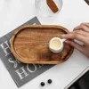 Oval Wooden Tea Tray Serving Table Plate Snacks Food Dish for Tray Fruit Dishes Saucer Dessert Serving Storage Tray 6