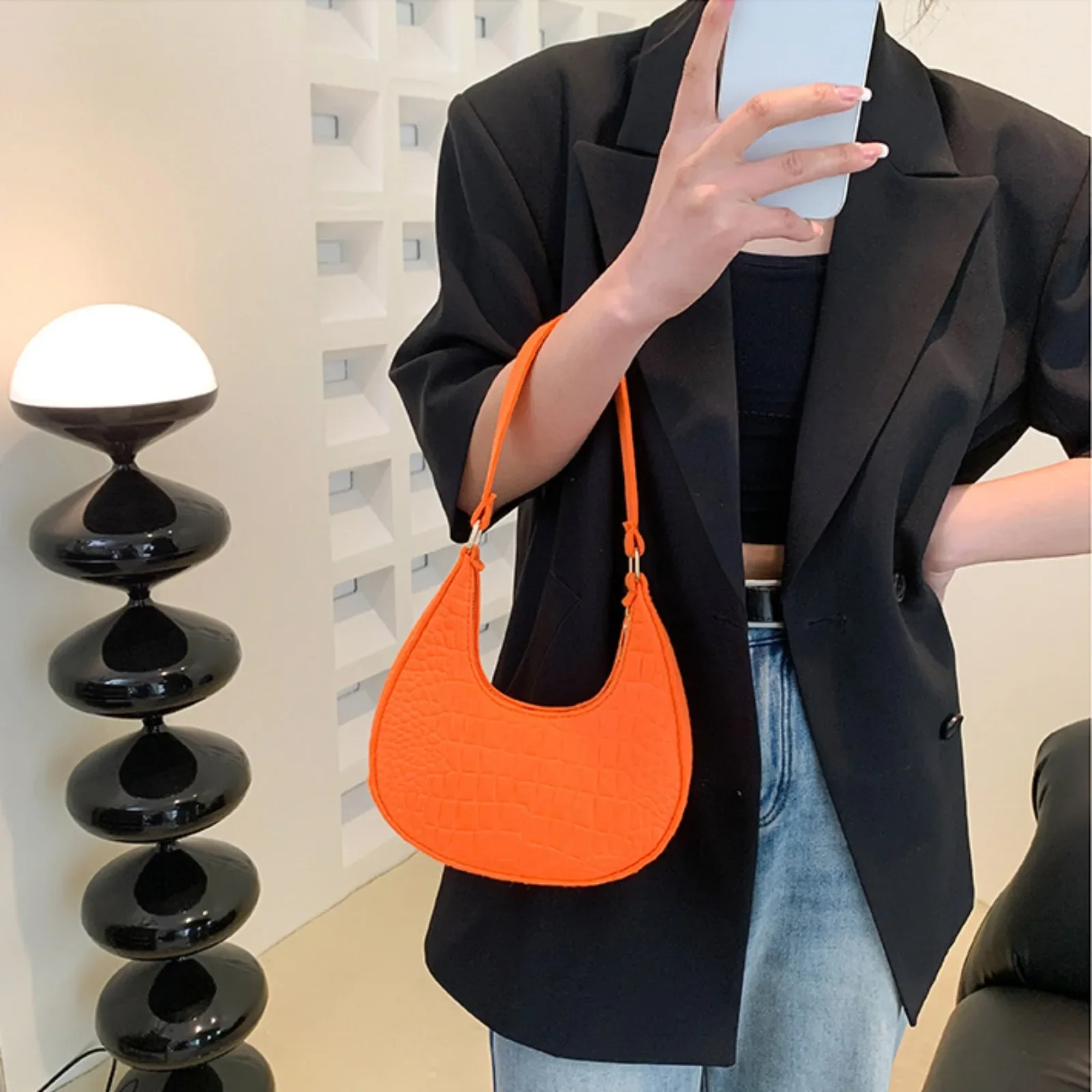 Vintage Women PU Leather Underarm Bag Casual Fashion Ladies Solid Color Hot Sale Small Shopper Tote Female Handbag Clutch