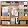 1pc large capacity collapsible storage box with lid linen fabric collapsible storage box for home bedroom wardrobe office nurser 1