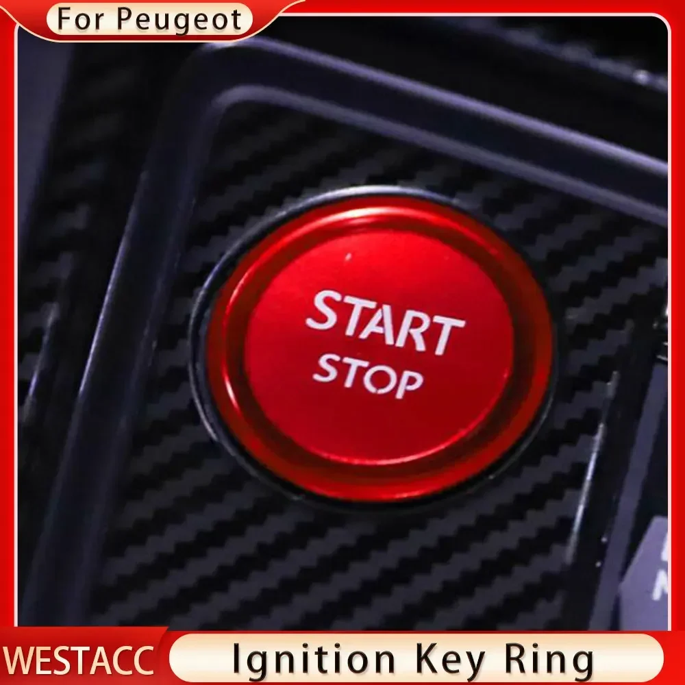 Autoaufkleber Motor Start Stop Zündknopf Ringabdeckung für Peugeot 5008 3008 408 508 2008 308 4008 Auto-Styling-Zubehör