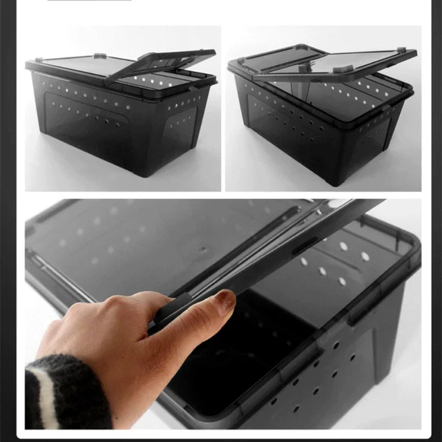 Reptile Breeding Feeding Box Transparent Insect Rearing Hatching Containers Habitat Cage for Spider Lizard Turtle Snake Frog 4