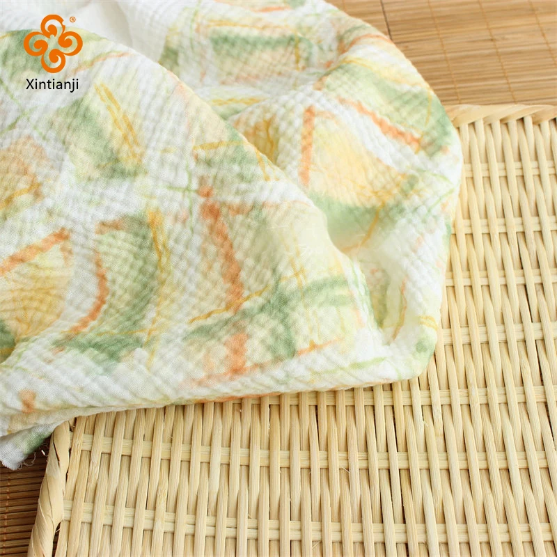 Double Layer Gauze Cotton Fabric with Rainbow Grid Pattern - Soft and Versatile