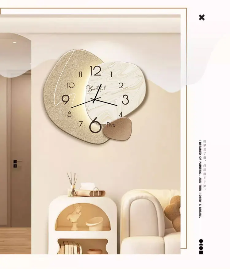 따뜻한 벽시계 거실 유행 간단한 현대 장식 석영 벽시계