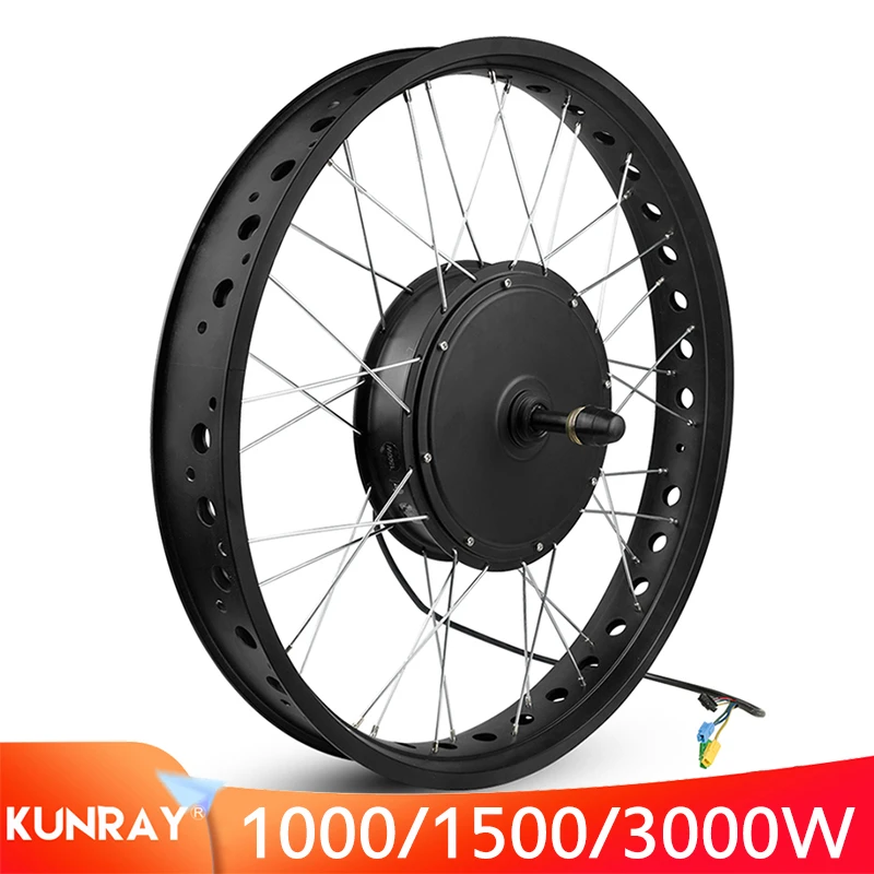 KUNRAY 48V 1000W 1500W Electric Fat Bike Motor Wheel 20IN 26IN Rear