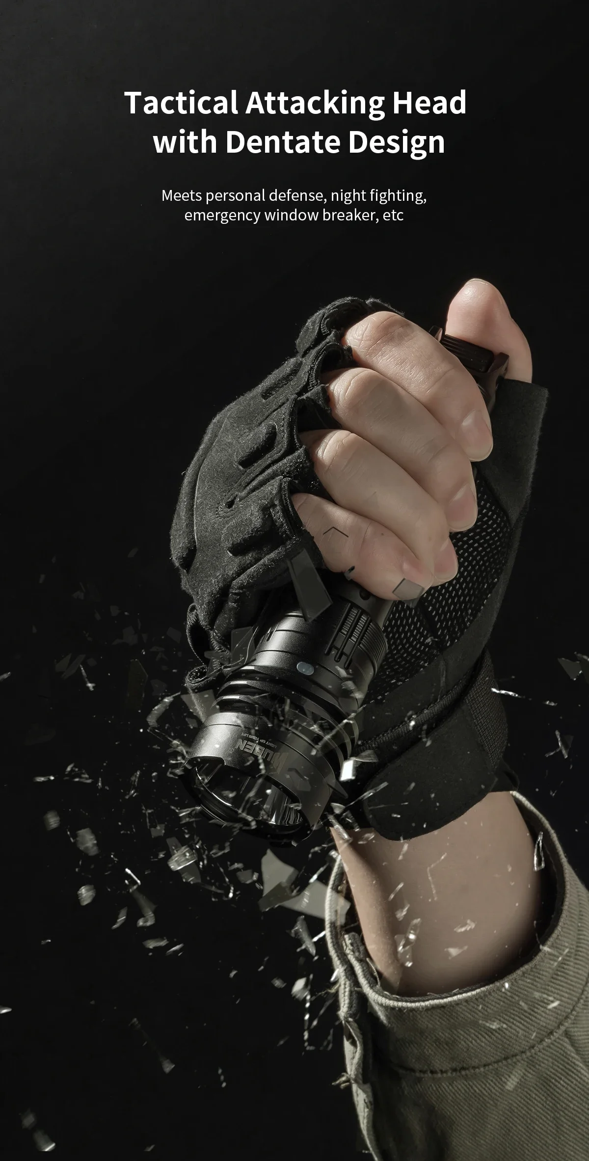 WUBEN T1 wiederaufladbare LED-Taschenlampe, 2000 Lumen, taktische wasserdichte Taschenlampe mit Schwanzschalter für die Jagd, Suche, Notlicht – Detail 12