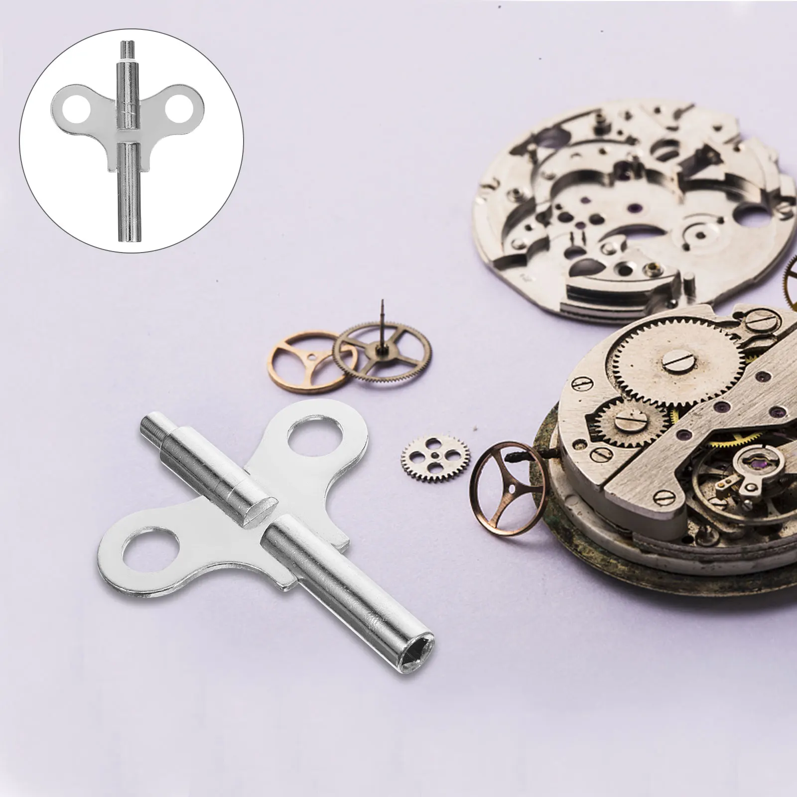 2pcs Clock Winding Keys Steel Spiral Wind Key Accessories For Wall Clock Mechanism