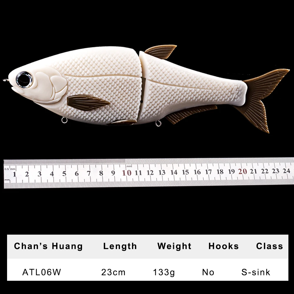 1Pcs Chan's Huang Big Game Glide Bass Fishing Lures 23cm 133g Slow Sink Unpainted Blank Swimbait Fishing Tackle for DIY fishing lure