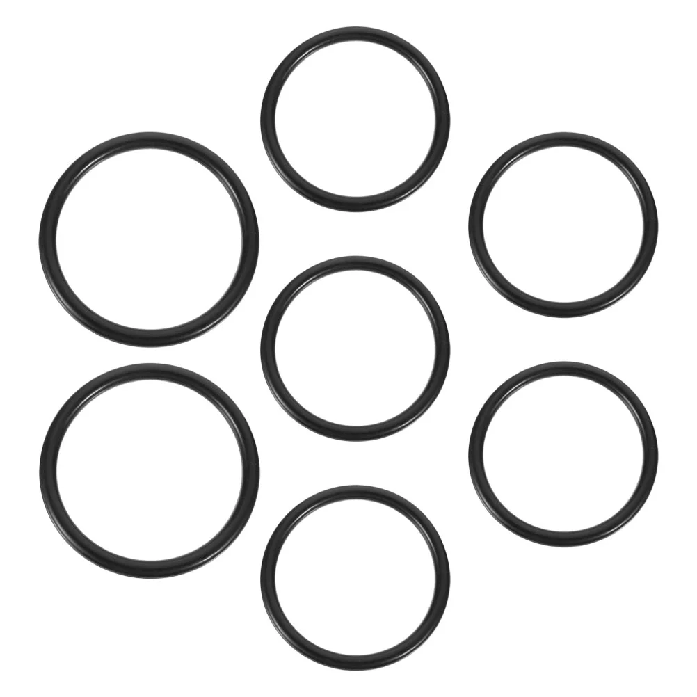 

7 Pcs Black Washers Music Bowl Singing Parts Rubber Ring Mat Ritual Instruments Cushion Buddhism Product Sound Rings
