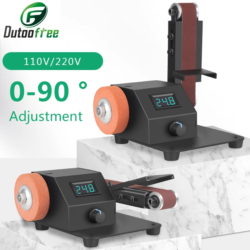 Electric Orbital Sander Electric Polisher 0-90 &deg; Adjustment Mini Electric Belt Sander DIY Sander Polisher 775/795 Motor Belt Accessorie Option 7 Speed 110V/220V