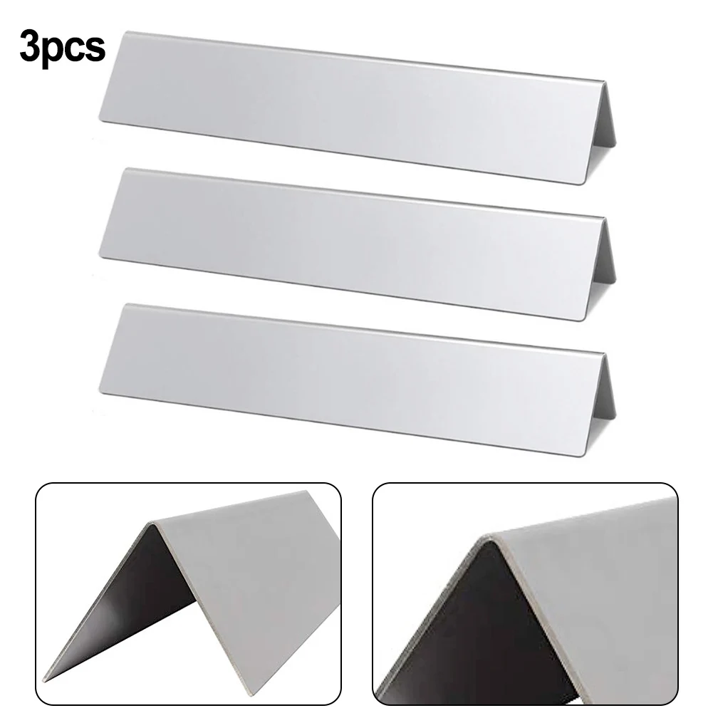 

3Pcs Stainless Steel Heat Plate Kit BBQ Gas Grill Replacement Kit 15x3.5 X2.5 In High Temperature Resistanct Heat Plates