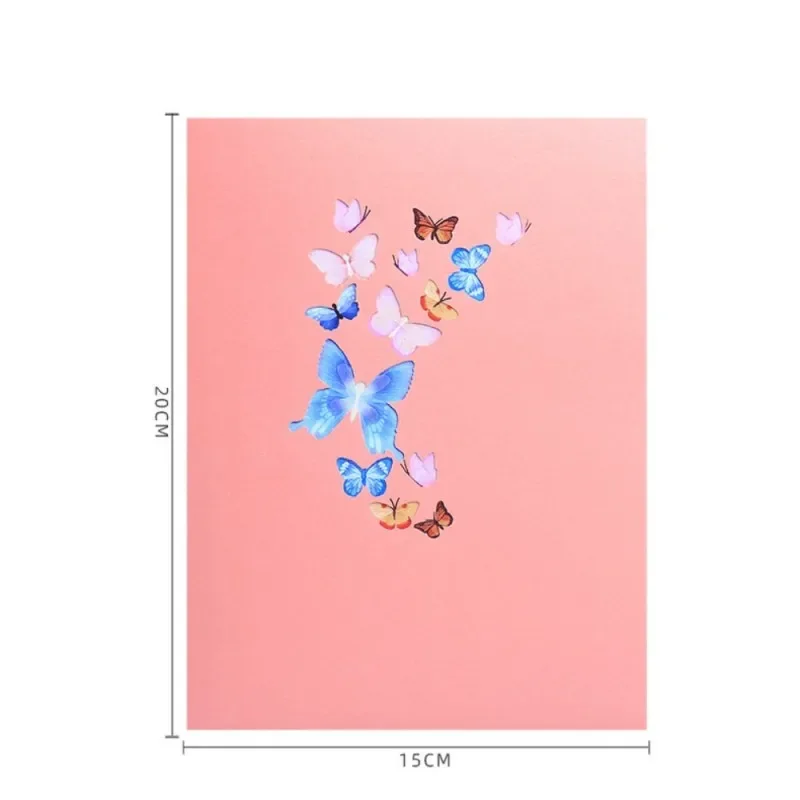 Greeting Cards 3D Pop Up Butterfly Card Birthday Greeting Card Wedding Souvenirs Gift Postcard Butterfly Dancing In The Flowers Thank You