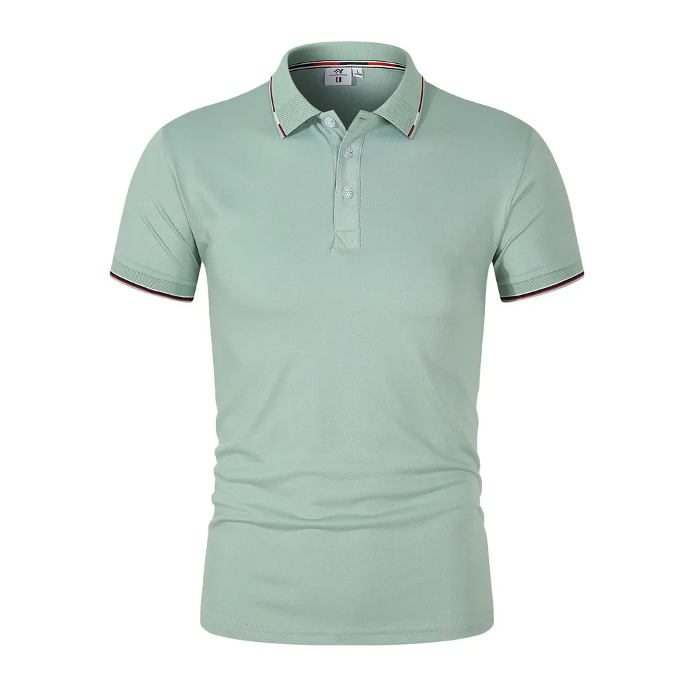 

2023 New fashion brand Polo shirt Men's summer lapel slim solid color button breathable Polo shirt casual men 4XL