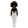 New 30cm 1/6 Doll jeans Striped Tshirt set Daily Wear Clothes for curvy Barbies doll Accessories 5