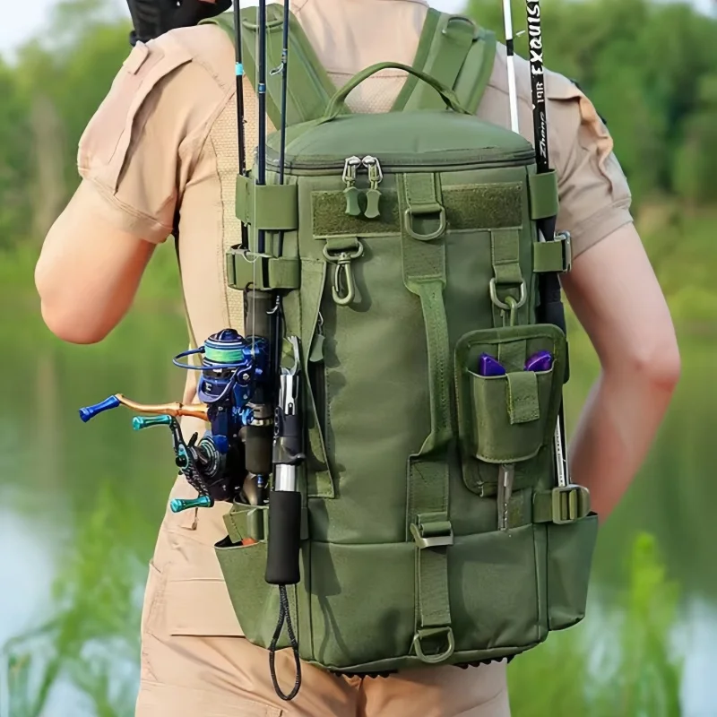 Mochila multifuncional para aparejos de pesca 1
