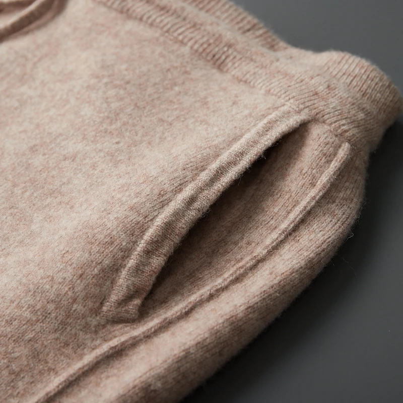 Sport Jogging Trousers Fleece Sweatpants Fashion Pants Men Suit Pants Merino Wool Men's Pants autumn and Winter Thickened High Waisted Small Leg Pants Casual Business Knitted Sweatpants Warm