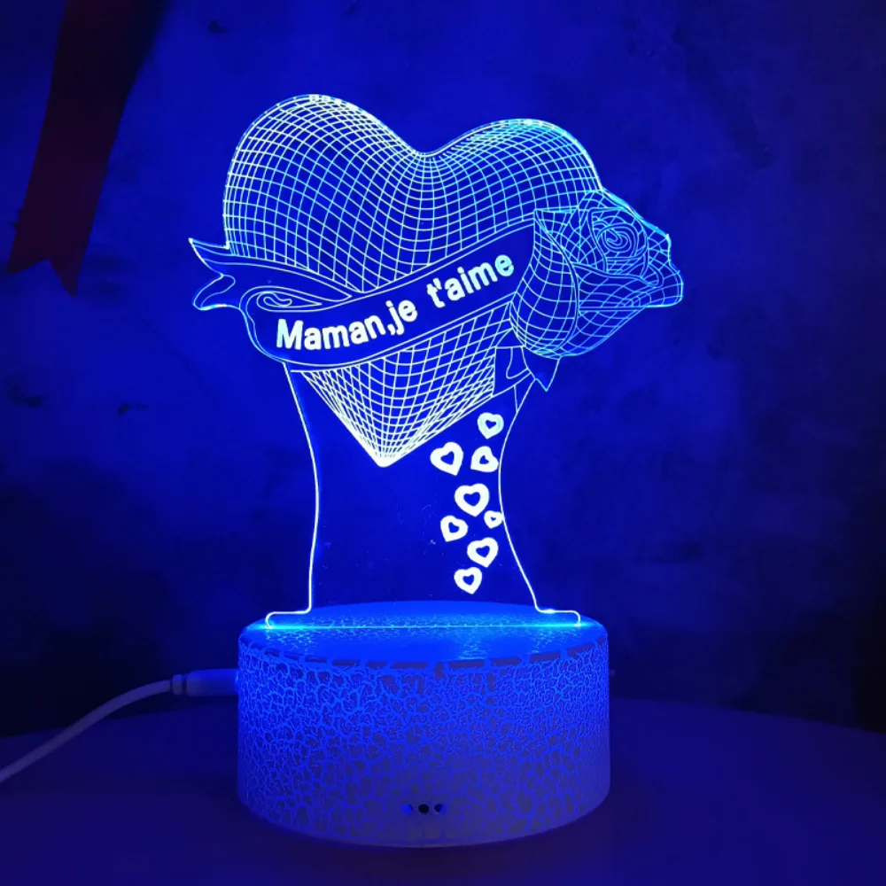 Lámpara personalizada para mamá, regalo para mamá, lámpara 3D con foto  personalizada, luz LED, luz nocturna, 7 colores, rotación Bluetooth, luces  de