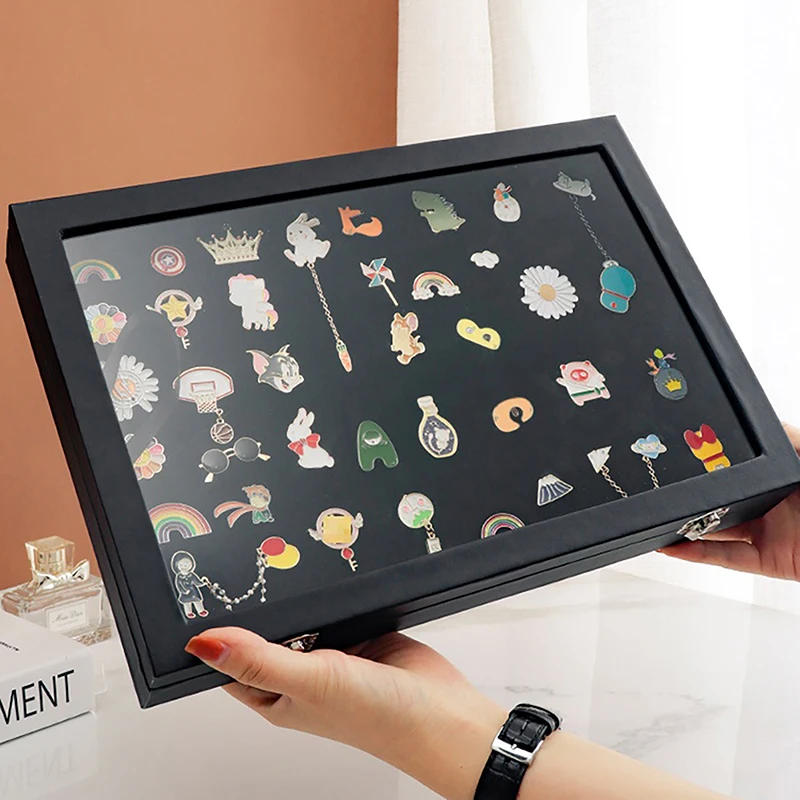 Pin Display Case Breastpin Medal Display Box Storage Box Dust-Proof Brooch Box Display Rack Jewelry Medal Collection Display Box