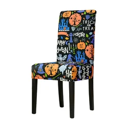Universal Elastic Chair Cover for Dining and Living Room Seats (Halloween Cover - A)