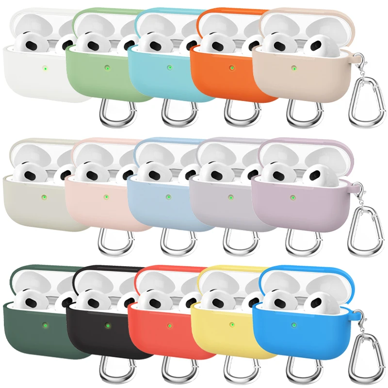

Жидкие силиконовые чехлы для Apple AirPods 3-го поколения, искусственные беспроводные Bluetooth наушники с крючком для Air Pods 3, аксессуары для крышки