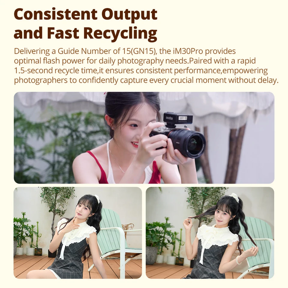고독스 iM30pro iM30 프로 미니 플래시 다양한 카메라 모델용 휴대용 수동 플래시