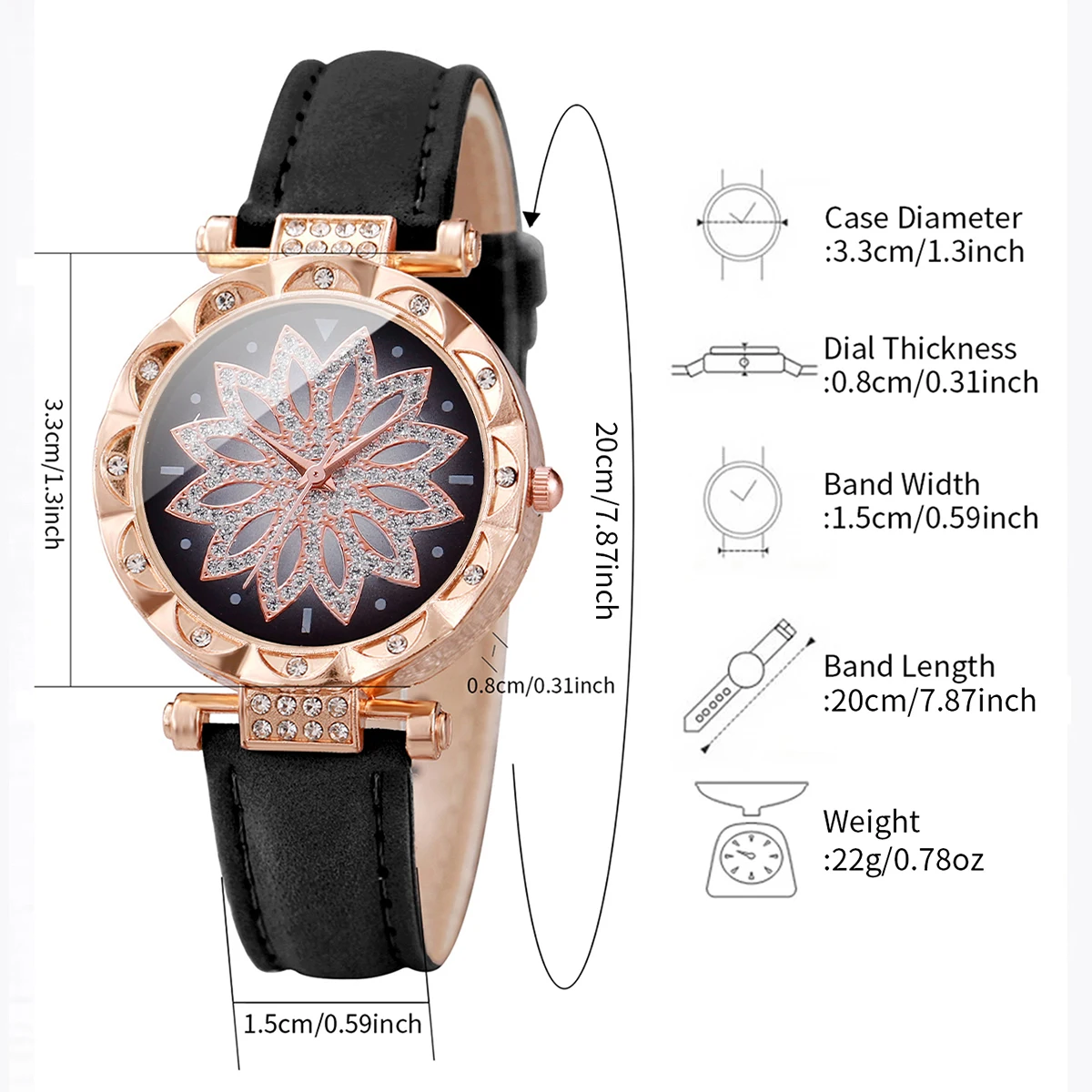 6pcs/set Fashion Women's Casual Watch Set Bohemian Simple Retro Women's Quartz Watch with Jewelry Set (Box Not Included)