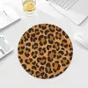 Leopard Print Panther22x22cm Round Kawaii Cartoon Anime Gaming Mouse Pad Keyboard Mouse Mats Deskpad Girls for PC Mouse Carpet 6