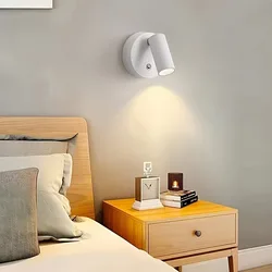 Compact LED Magnetic Rechargeable Wireless Touch - Control Dimmable Bedside Light (White)