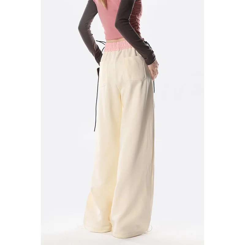 Hip Hop Trendy Letter Printed Straight Casual Pants For Men And Women American Vibe Loose Fitting Sports Wide Leg Pants