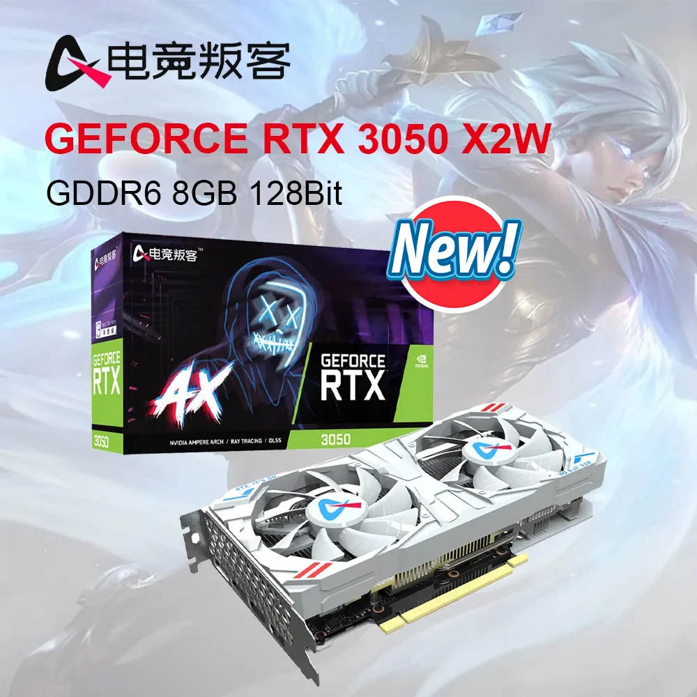 Ax Nuova Scheda Grafica Geforce Rtx 3050 Gddr6 Rtx3050 Grafica Da Gioco Da 8Gb 128Bit 8Nm Nvidia Placa De Vitdeo Accessori