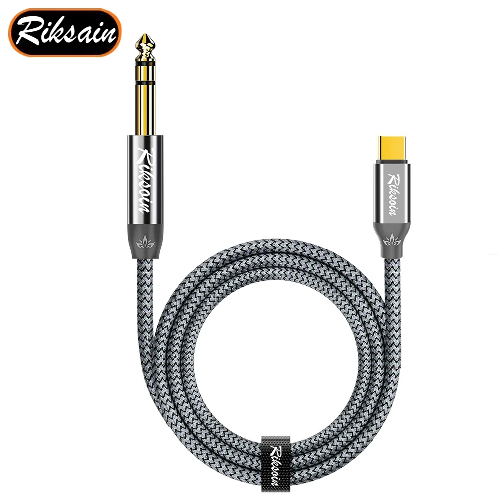 Premium USB-C to 6.35mm Audio Stereo Cable for Amplifiers and Musical Instruments