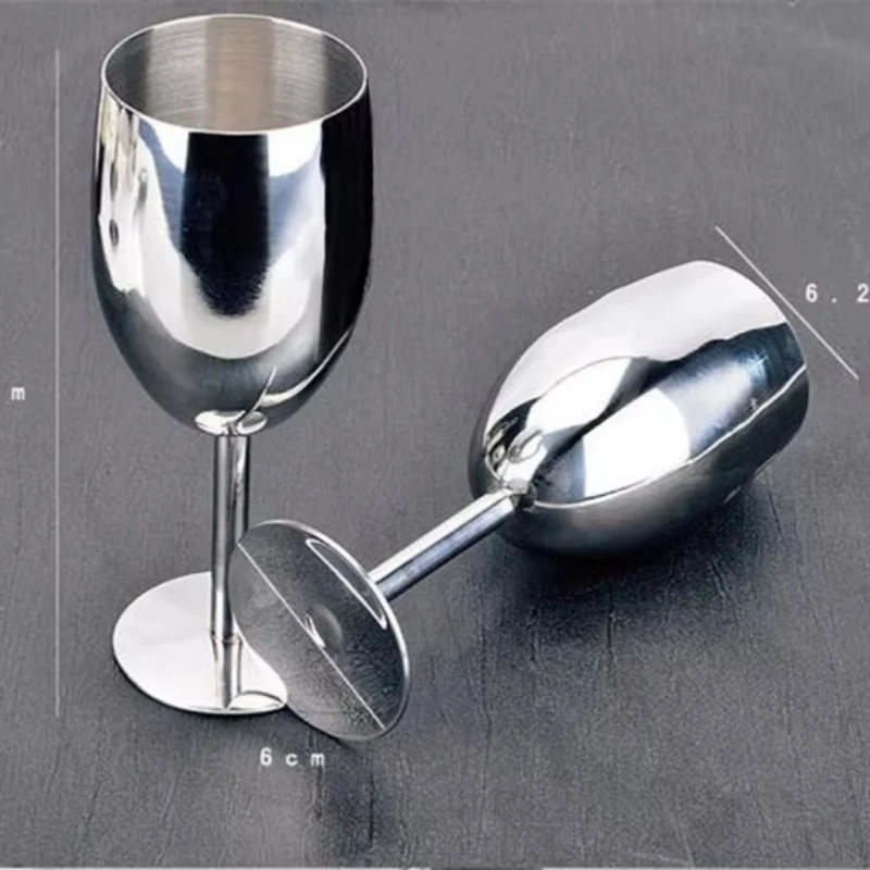 Stainless Steel Goblet for Red Wine, Standing Wine Cup, Bar Drinking Cup, 2 PCs/Lot, 250ml