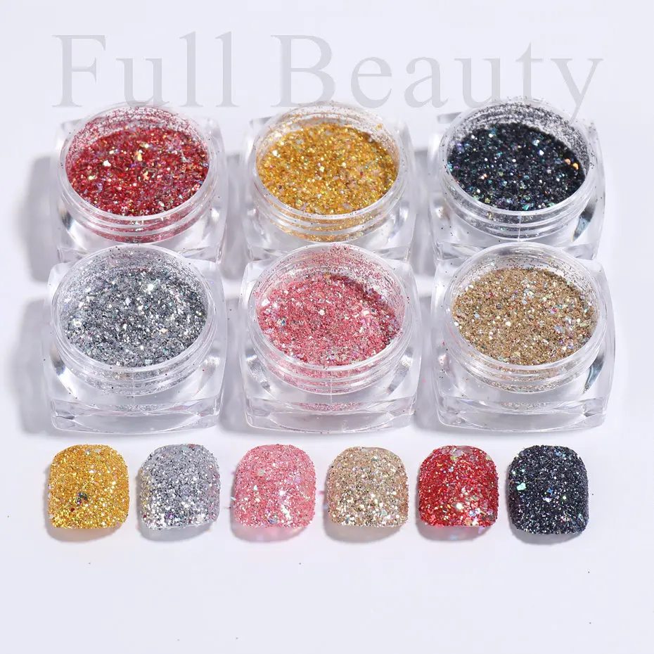 10g/bag BLACK FINE GLITTER holographic rainbow sparkly nail art Ultra Fine  Glitter - Holographic black glitter