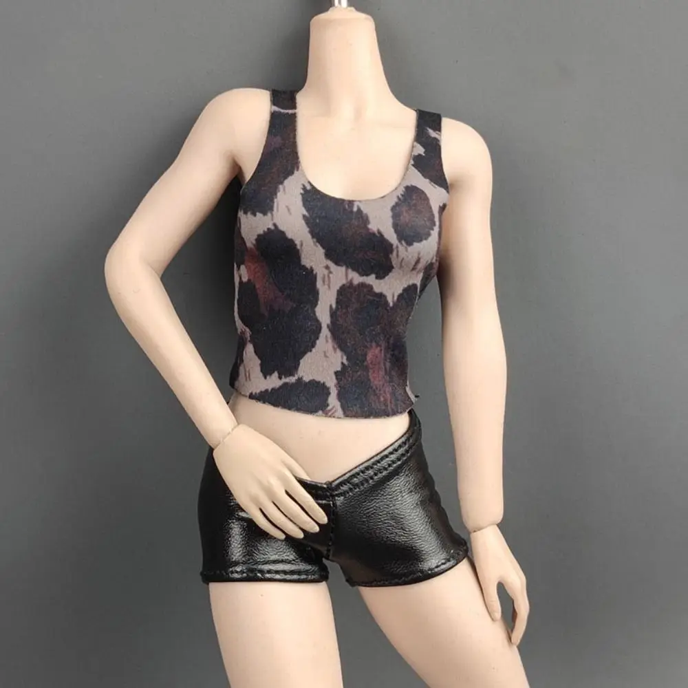1/6 Miniature Doll Soldier Leopard Print Vest Trendy High Elastic Clothing For 30cm Doll Round Neck T-shirt Hiking Casual Tank