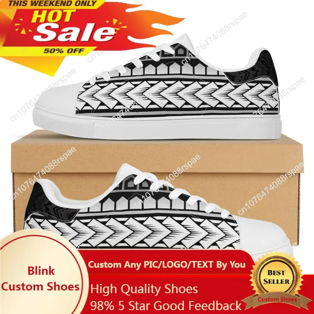 

Ethnic Style Polynesian Samoa Tribal Flat Sneaker Stylish Printing Custom Fashion Walking Sport Shoes Light Women Running Shoes