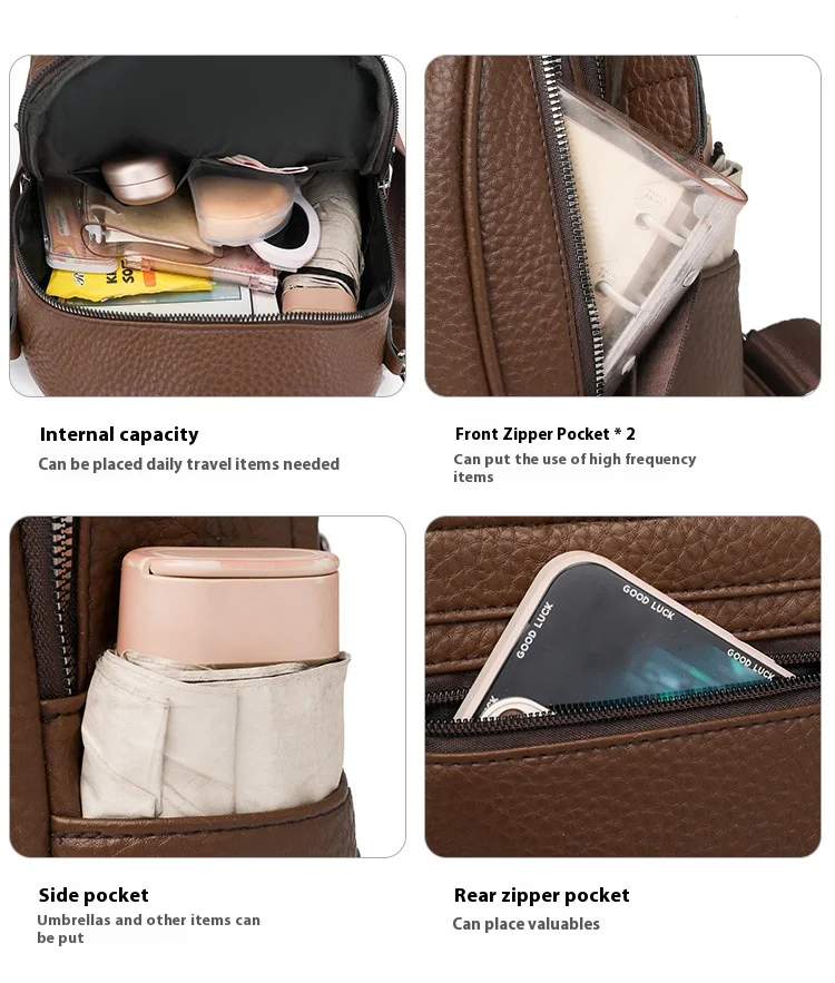 Neue Ankunft Heißer Verkauf PU Rucksack Geldbörse für Frauen Damen Mode Rucksäcke, Cabrio Vintage Tasche für Reisen, Arbeit jeden Tag – Detail 3