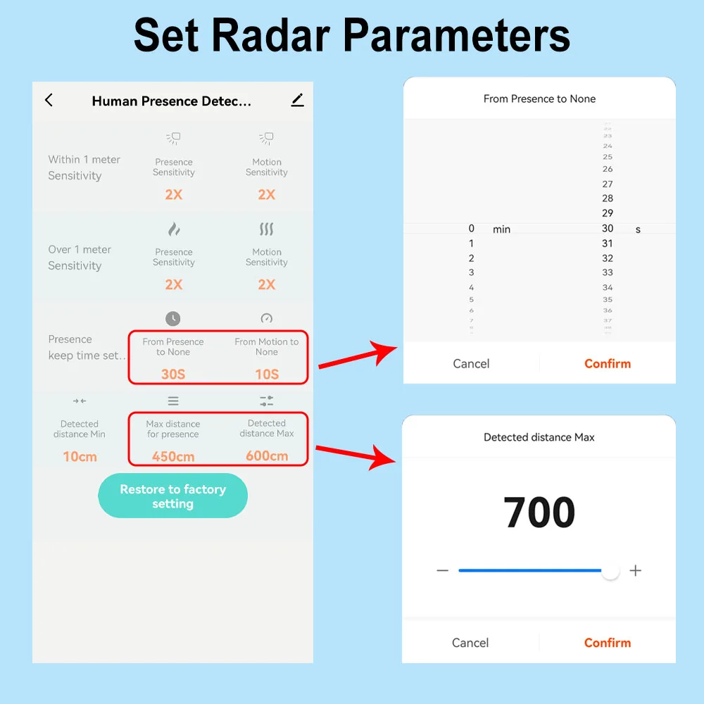 Tuya Smart Life WiFi Millimeter Wave 24GHz Radar Human Presence Detector Motion Sensor Luminance Distance Detector AC 110/220V motion sensor human presence sensor