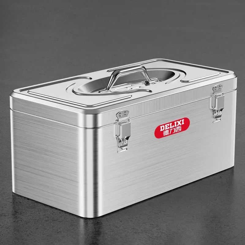 Large Hard Case Tools Box Stainless Storage Organizer Boxes Multifunctional Waterproof Suitcase Home Tool Box for Car Mechanic 3