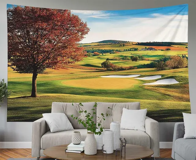 Autumn Forest Tapestry – Large Fall Tree Landscape Wall Hanging 3